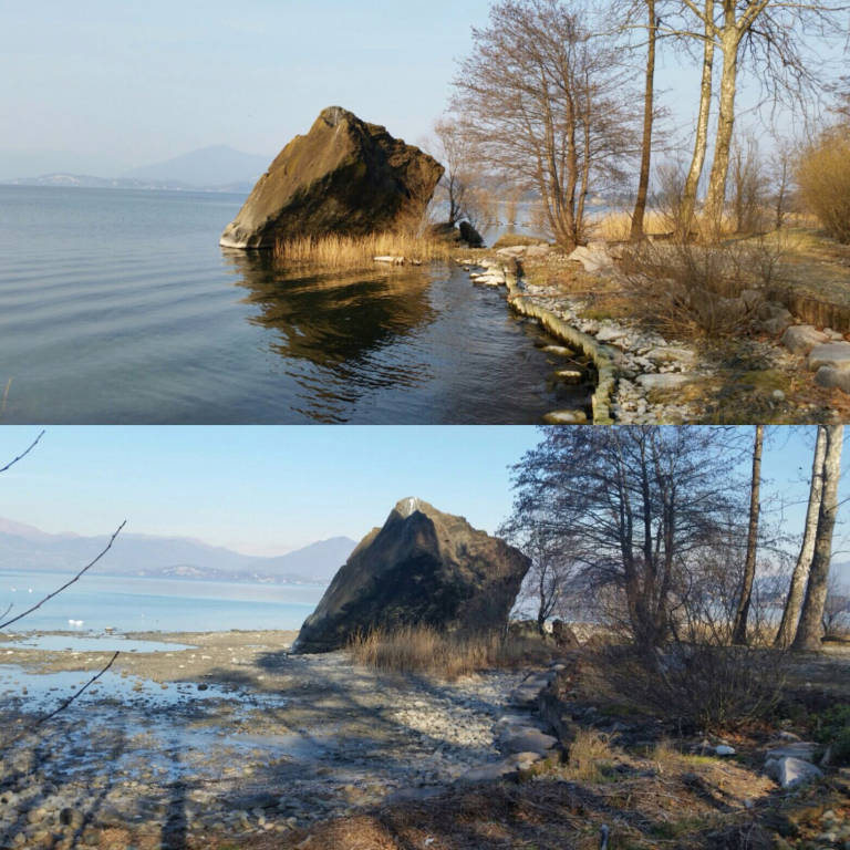 Ranco, il lago "si allontana"