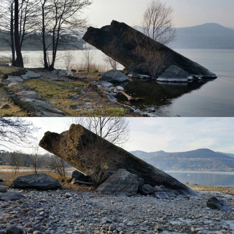 Ranco, il lago "si allontana"