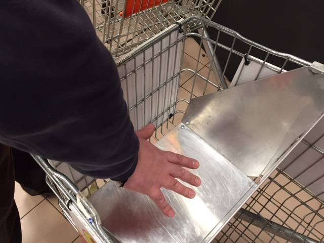 a luino il supermarket col carrello per cani