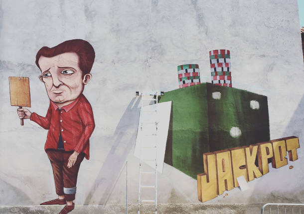 Ispra, un murales contro il gioco d'azzardo