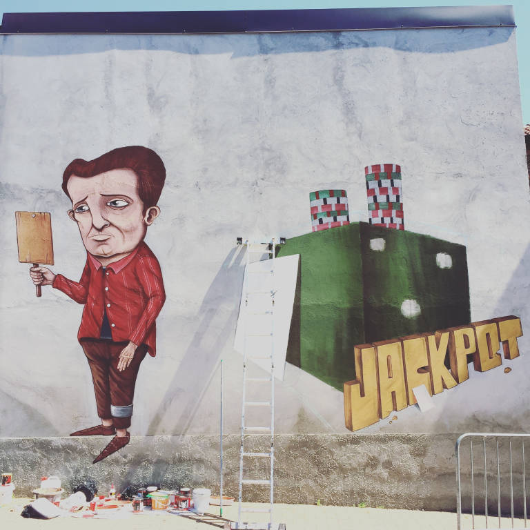 Ispra, un murales contro il gioco d'azzardo