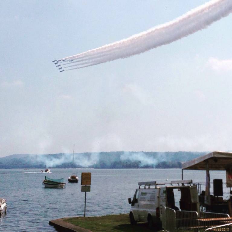 Frecce tricolori, le prove sul Lago Maggiore