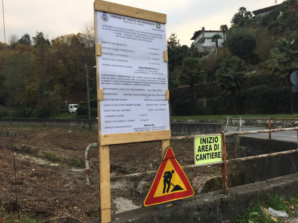 Lavori torrente porto valtravaglia 
