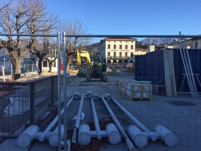 I lavori alla piazza dell\'imbarcadero