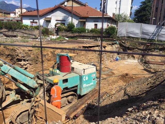Luino, il cantiere ferroviario