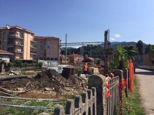 Luino, il cantiere ferroviario