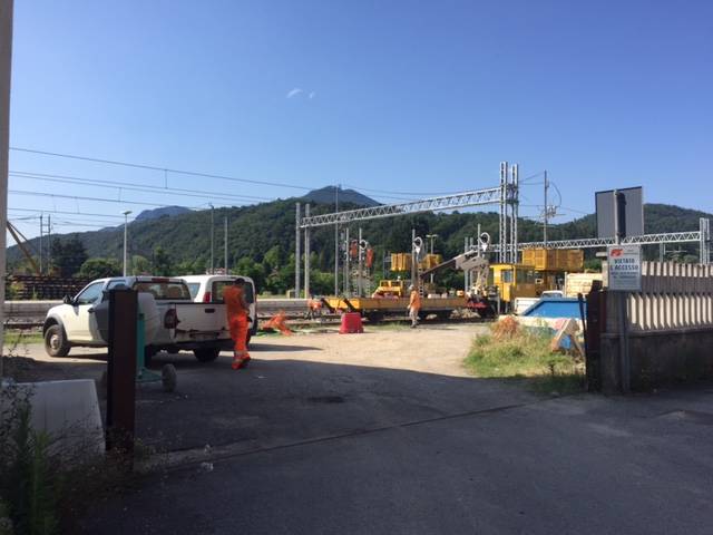 Luino, il cantiere ferroviario