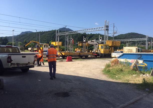 Luino, il cantiere ferroviario