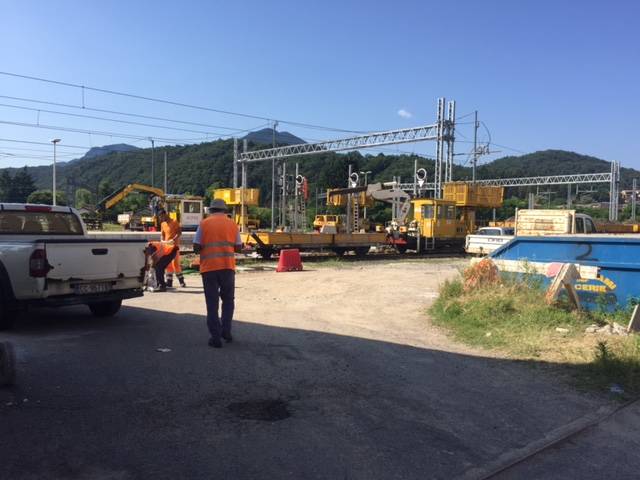 Luino, il cantiere ferroviario