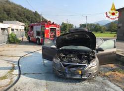 Incendio auto a Germignaga