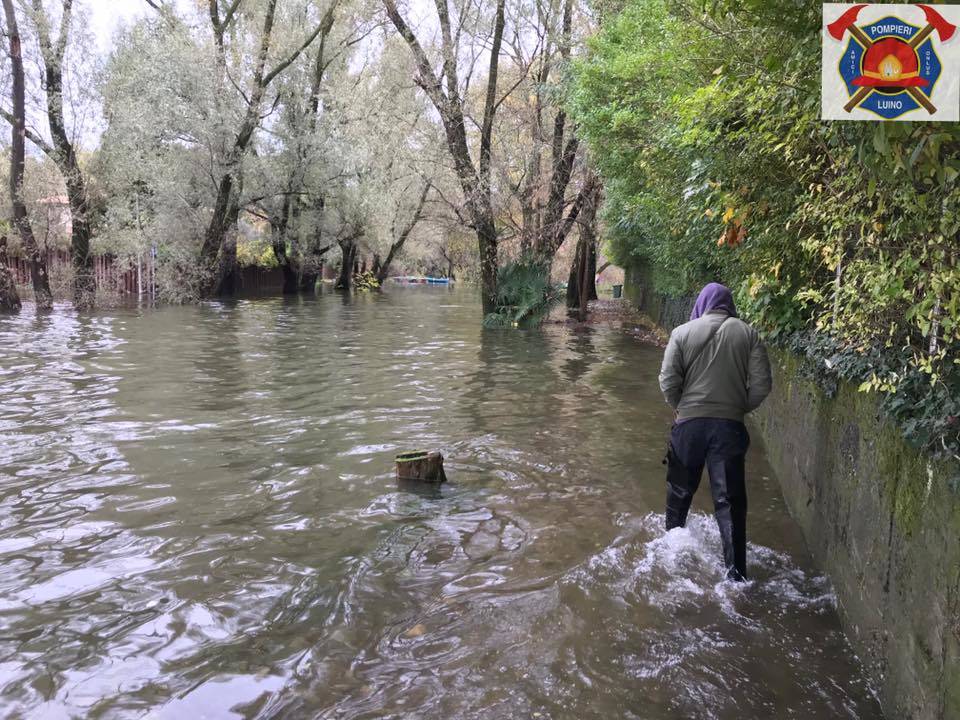 La piena del lago Maggiore a Luino, 7 novembre 2018