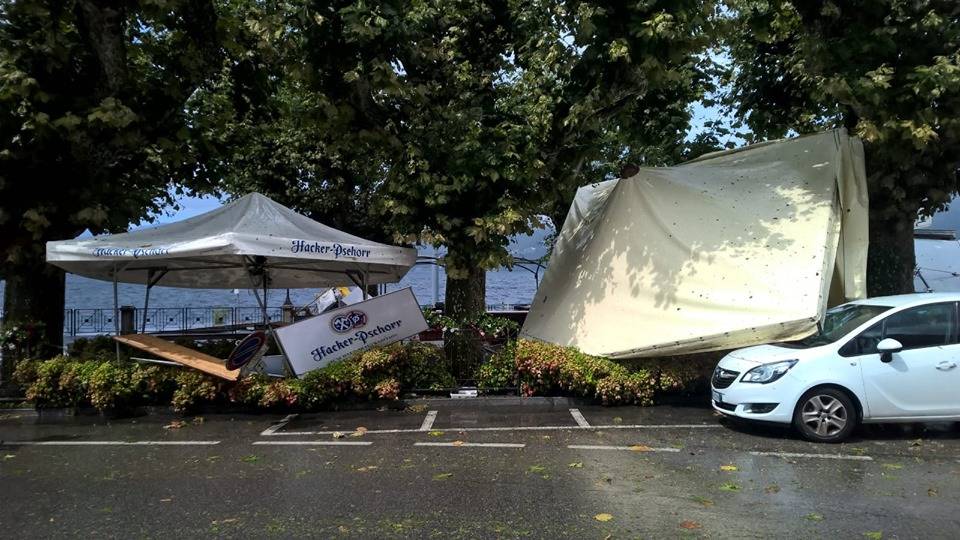 Porto Valtravaglia, il maltempo scoperchia il capannone della pro loco 