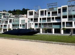 Una balena sul lungolago di Laveo