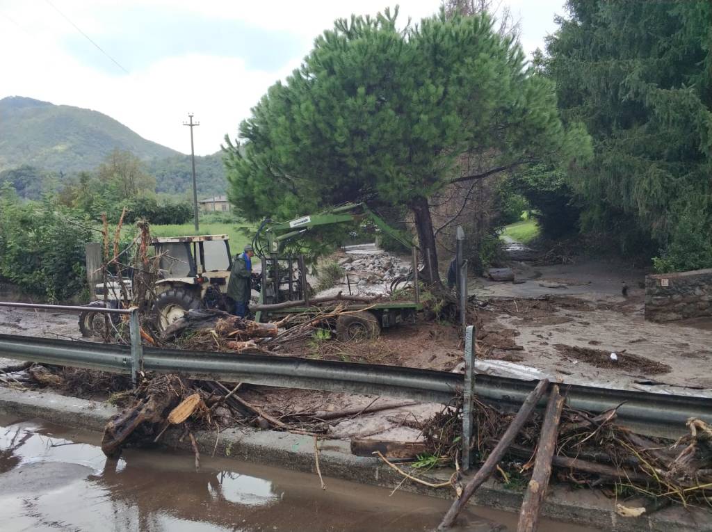 L'esondazione del Boesio all'altezza della conceria Fraschini di Brenta