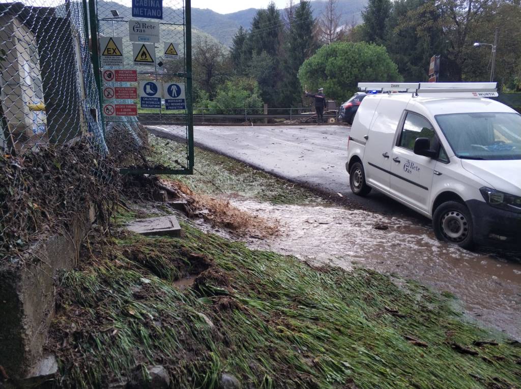 L'esondazione del Boesio all'altezza della conceria Fraschini di Brenta