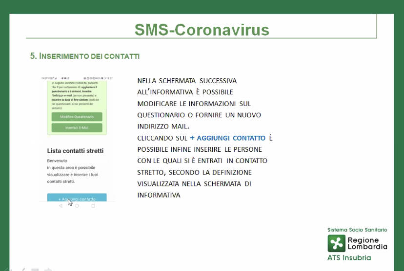Presa in carico Ats positivi al sarCoV2