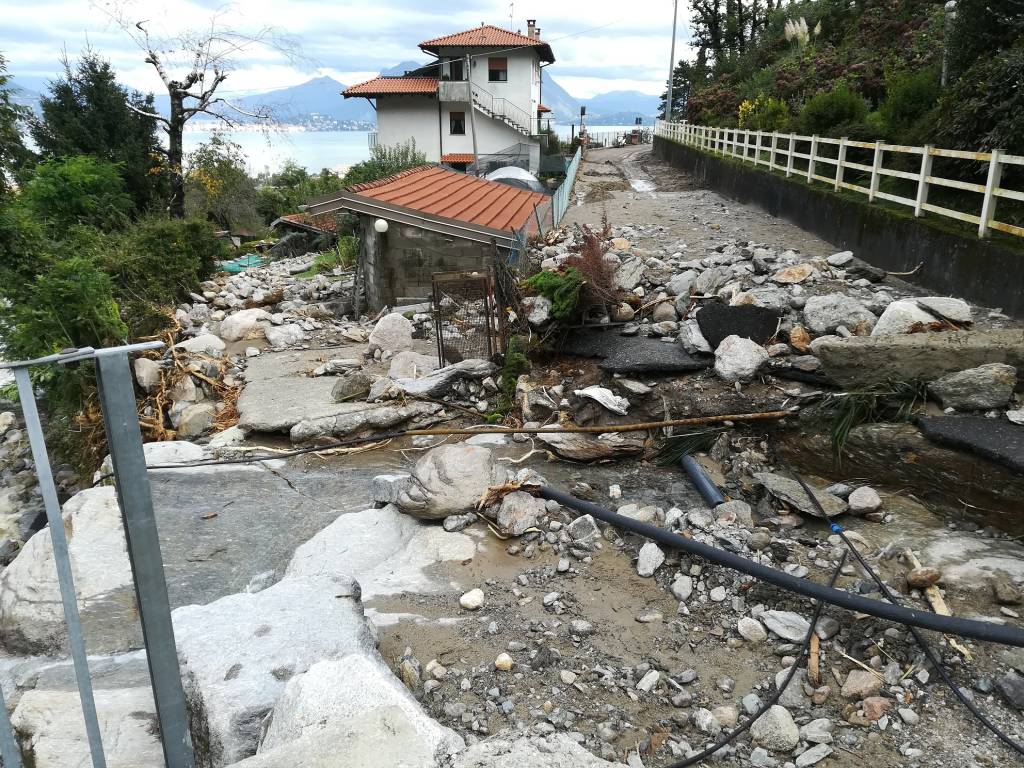 I lavori per l'esondazione del torrente Selva Spessa a Baveno