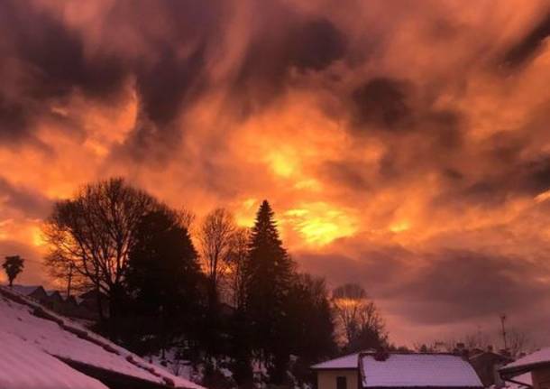 Lo spettacolo del tramonto di domenica