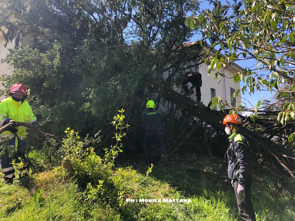 Interviene la Protezione Civile a Laveno Mombello,