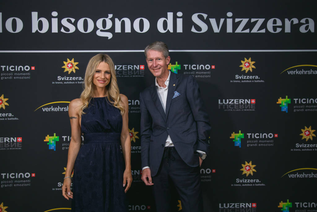 Michelle Hunziker e gli chef Cracco e Caminada per Svizzera Turismo 