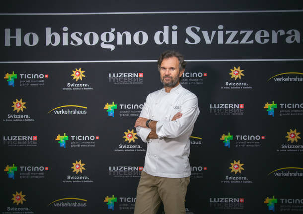 Michelle Hunziker e gli chef Cracco e Caminada per Svizzera Turismo 