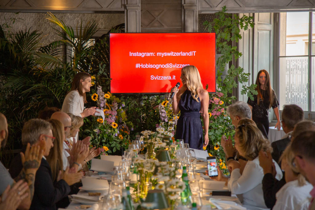 Michelle Hunziker e gli chef Cracco e Caminada per Svizzera Turismo 