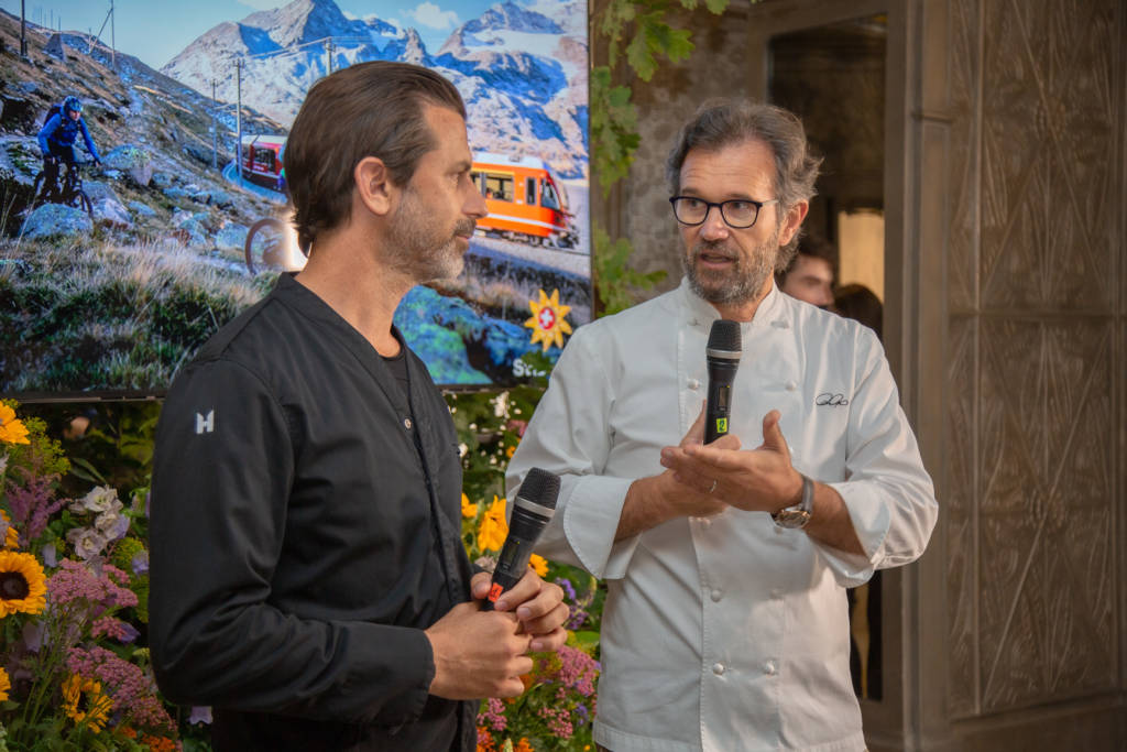 Michelle Hunziker e gli chef Cracco e Caminada per Svizzera Turismo 