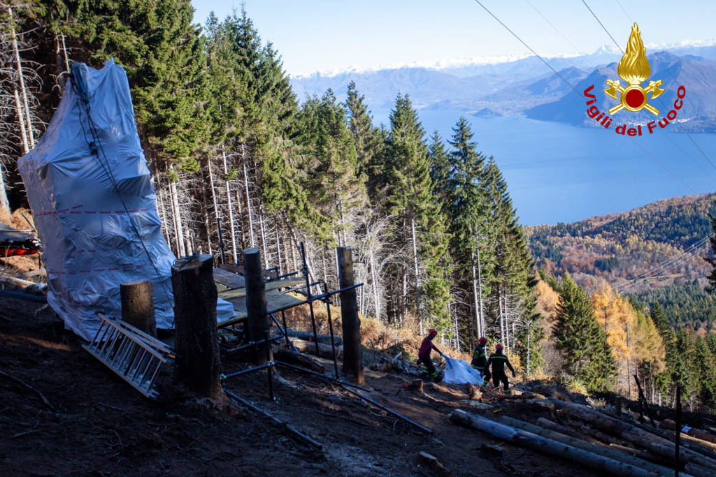 Rimozione della funivia al Mottarone