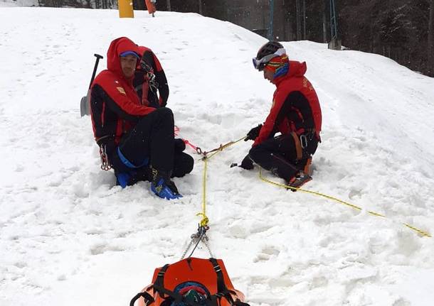 Esercitazione sulla neve per il Soccorso Alpino Valdossola