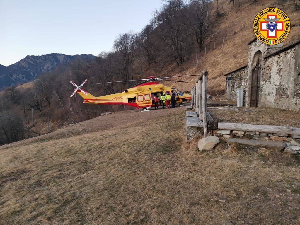 L\'intervento di soccorso dell\'escursionista di Monteviasco