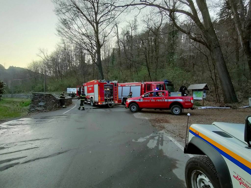L'incendio nei boschi di Cuirone