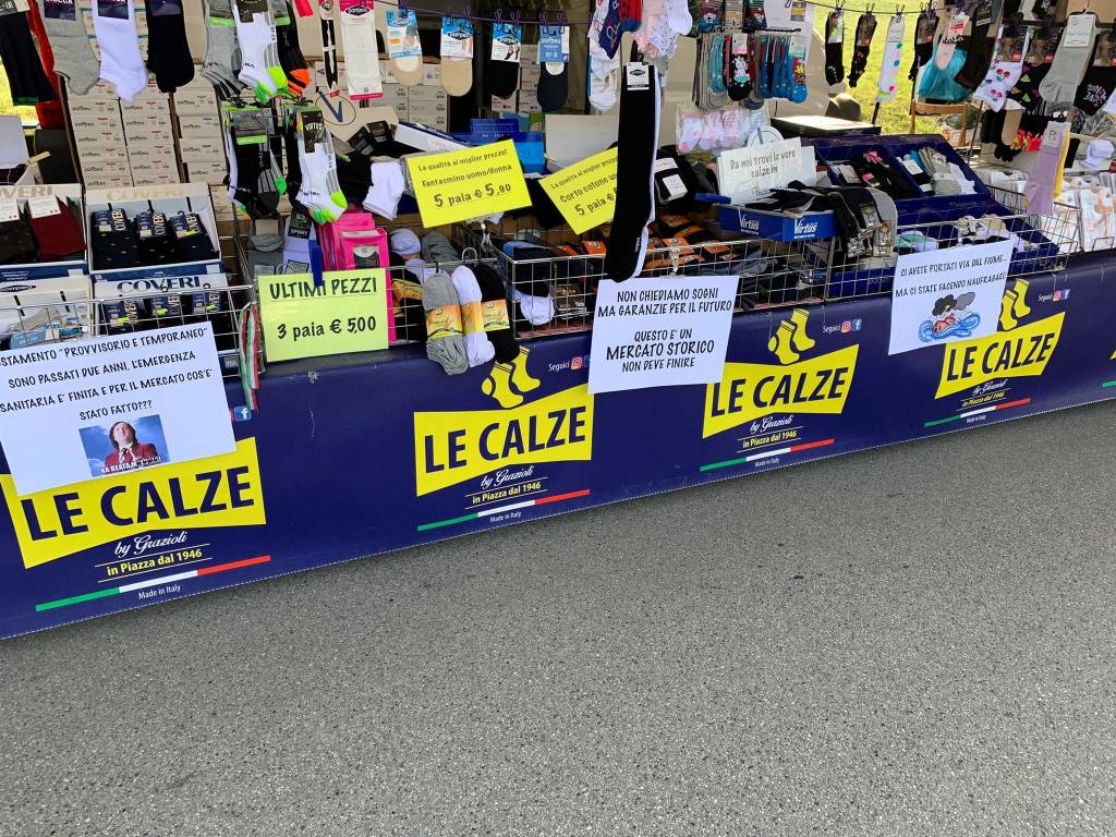 Protesta  al mercato di Sesto Calende
