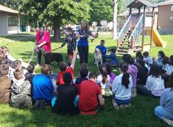 A Cittiglio il pedibus e la lezione con tre Labrador 