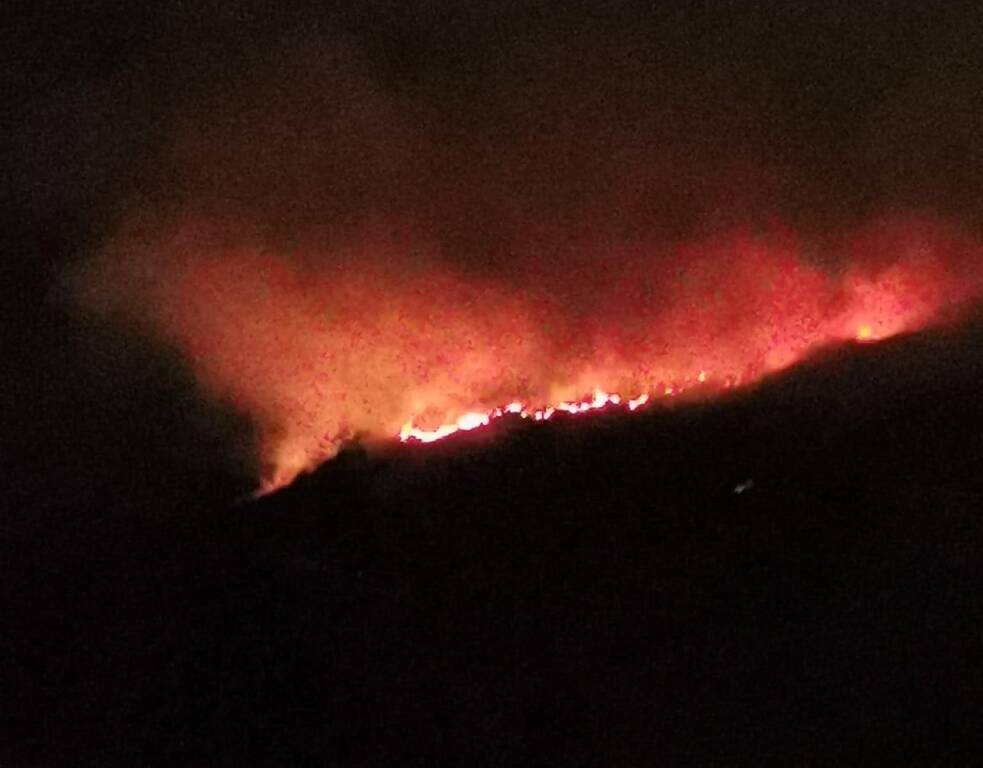 Avanza l\'incendio di Montegrino