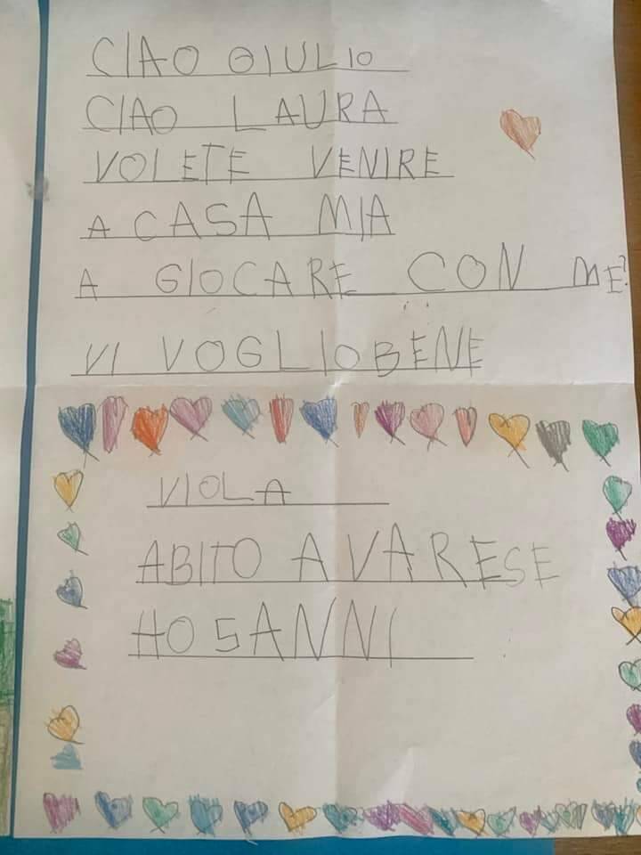 La lettera di Viola a Giulio Coniglio 