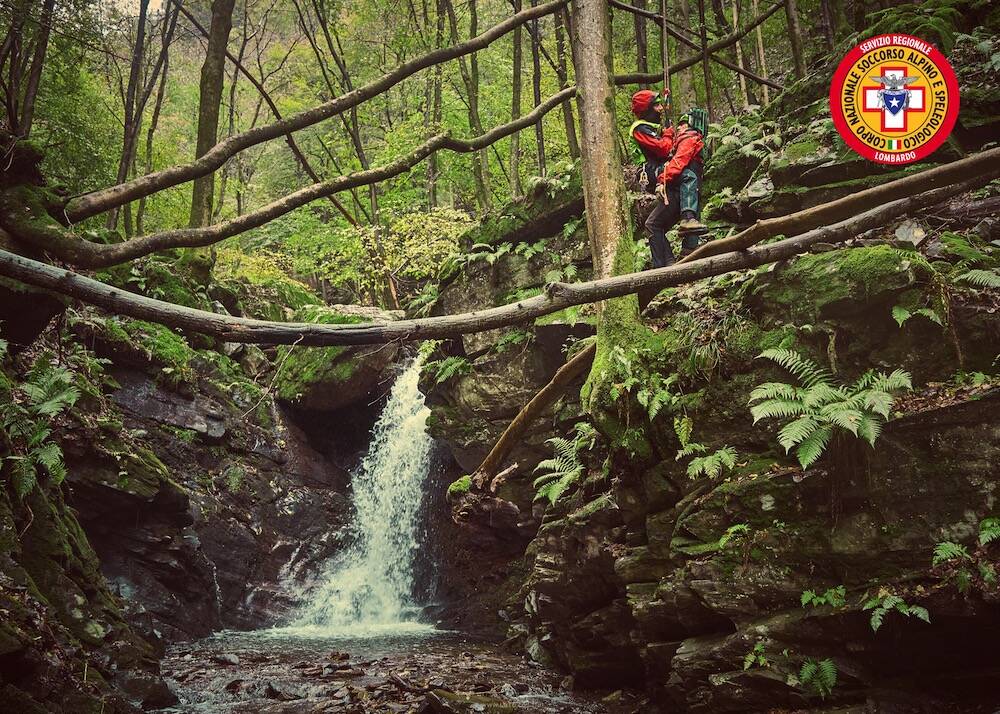 Simulazione di intervento a Piero degli uomini del Soccorso Alpino