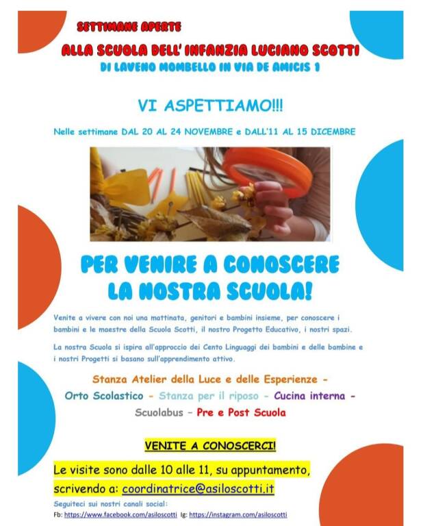 asilo scotti open week