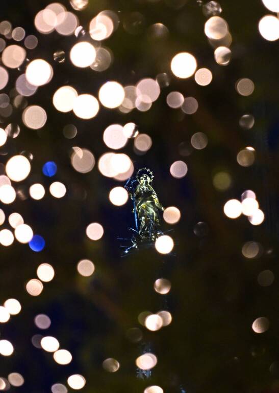 Illuminato l'albero di Natale in piazza Duomo a Milano