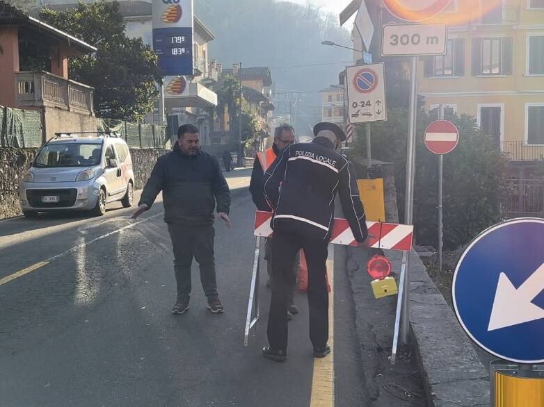 Cantiere Alptransit:  chiude la strada tra Cittiglio e Laveno