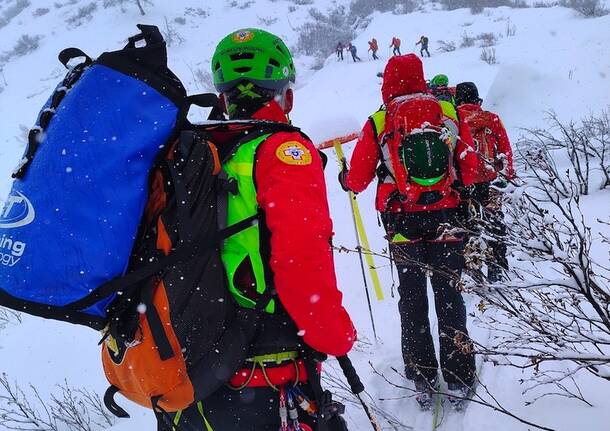 Esercitazione in Piemonte per il Soccorso alpino di Varese