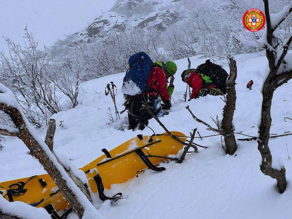 Esercitazione in Piemonte per il Soccorso alpino di Varese