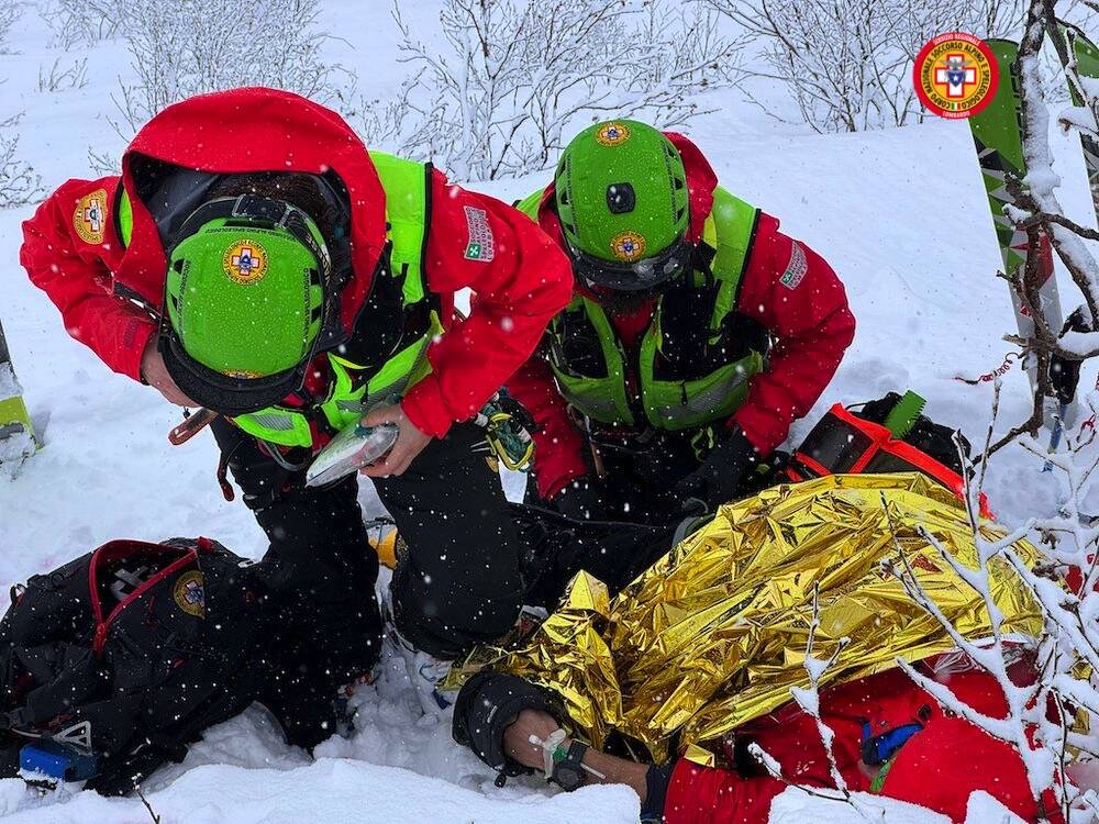 Esercitazione in Piemonte per il Soccorso alpino di Varese