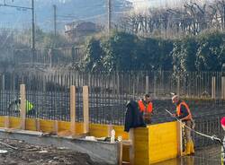 Il cantiere di Alptransit a Laveno Mombello 