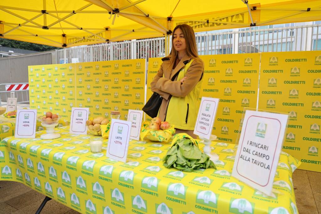 La protesta di Coldiretti sotto al Pirellone