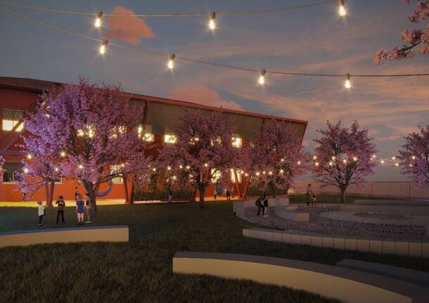 Rendering scuola Scotti di Laveno Mombello 