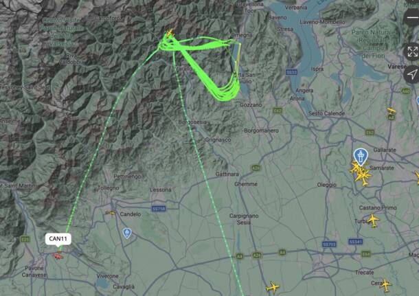 canadair incendio valsesia