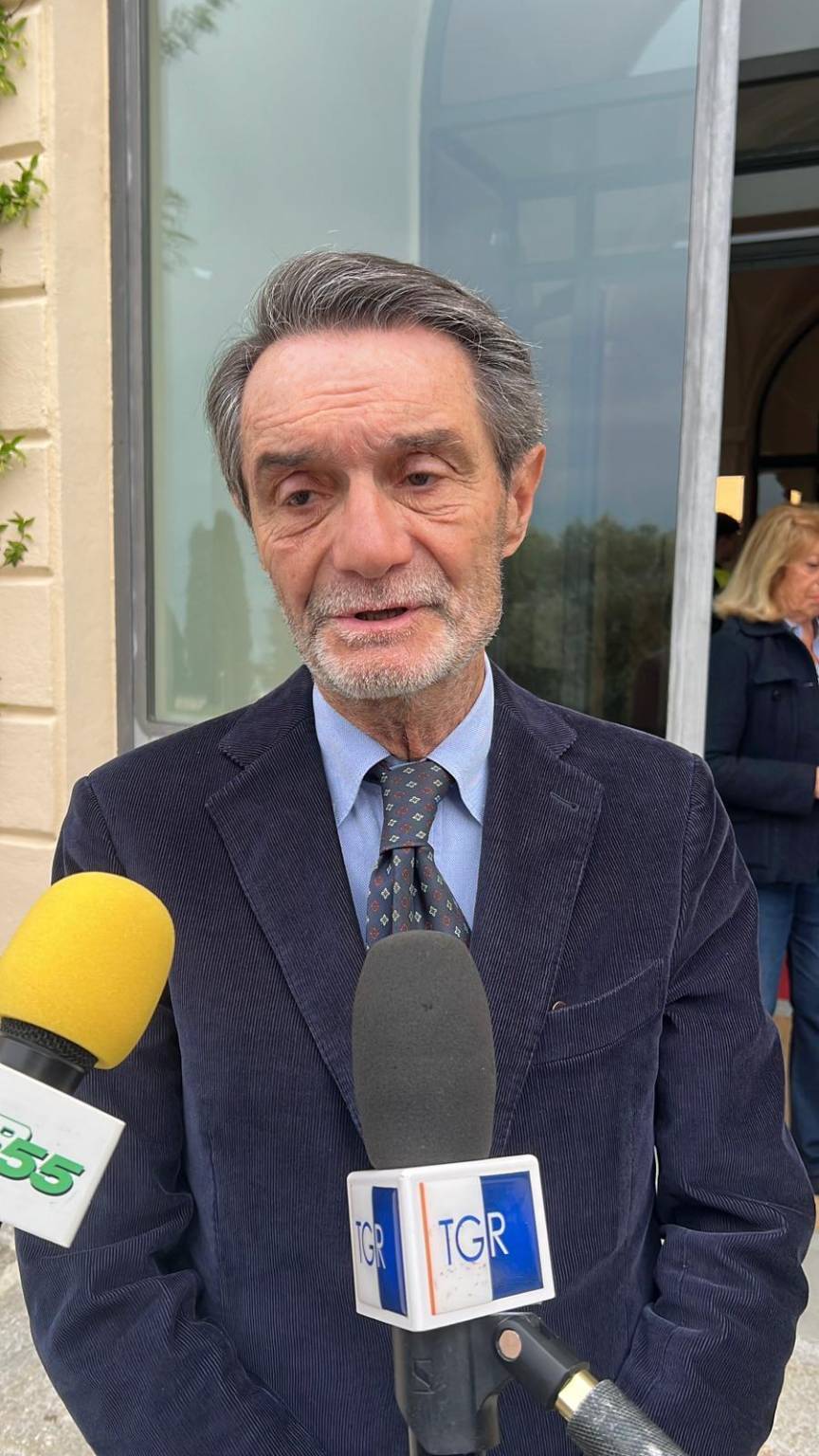 Il presidente della Regione Lombardia Attilio Fontana a Villa Frua in ricordo dei giovani agenti caduti in servizio