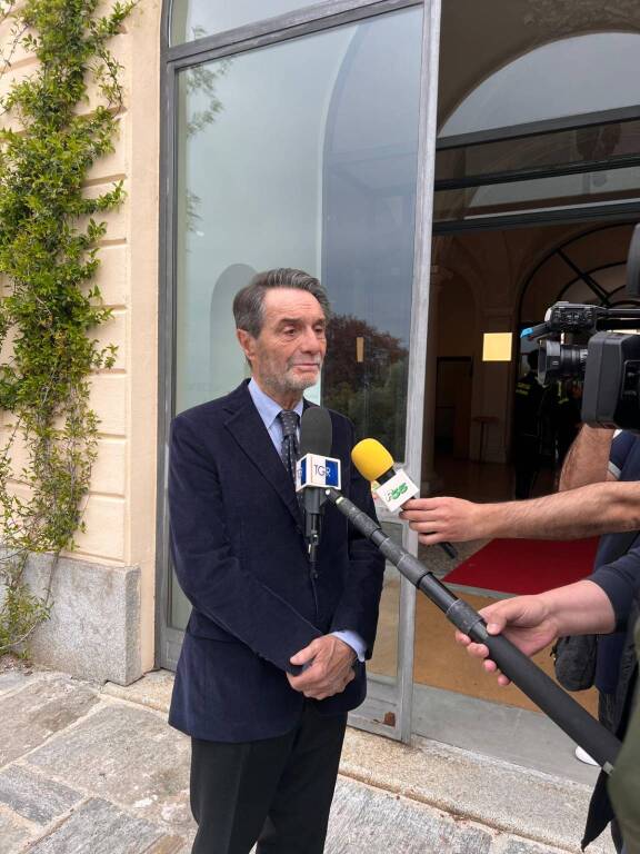 Il presidente della Regione Lombardia Attilio Fontana a Villa Frua in ricordo dei giovani agenti caduti in servizio