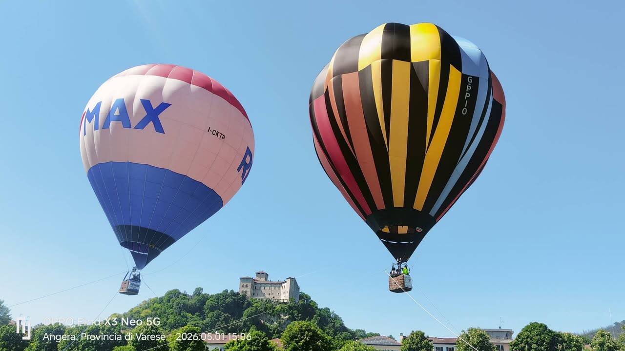 Angera "Città della Mongolfiera": il cielo si trasforma in una tavolozza di colori