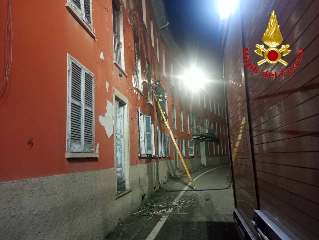 Incendio in via Huber a Germignaga